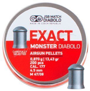 Пули пневматические JSB Diabolo Exact Monster 0.87 гр (200 шт) - 1