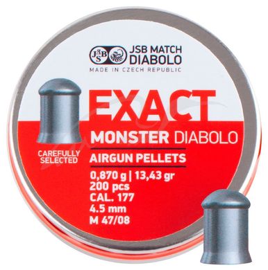 Пули пневматические JSB Diabolo Exact Monster 0.87 гр (200 шт) - 1